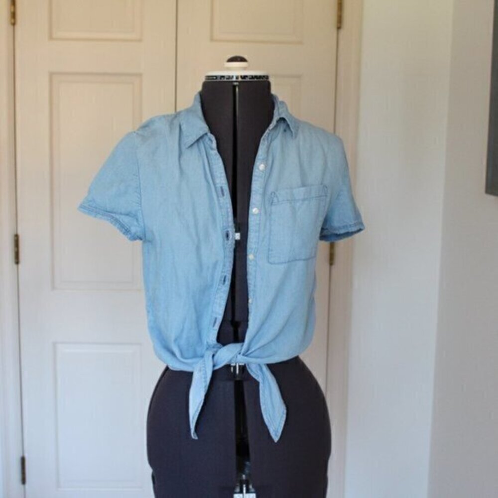 Arizona top tie lt. blue jean shirt